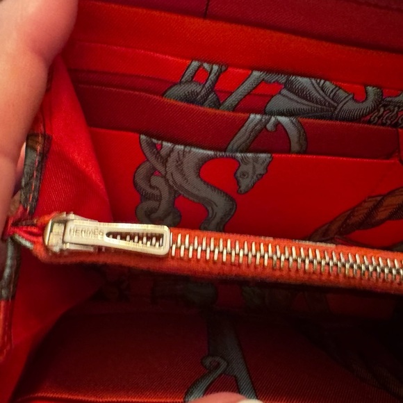 Hermes Orange and Pink Women's Wallet - Picture 6 of 8